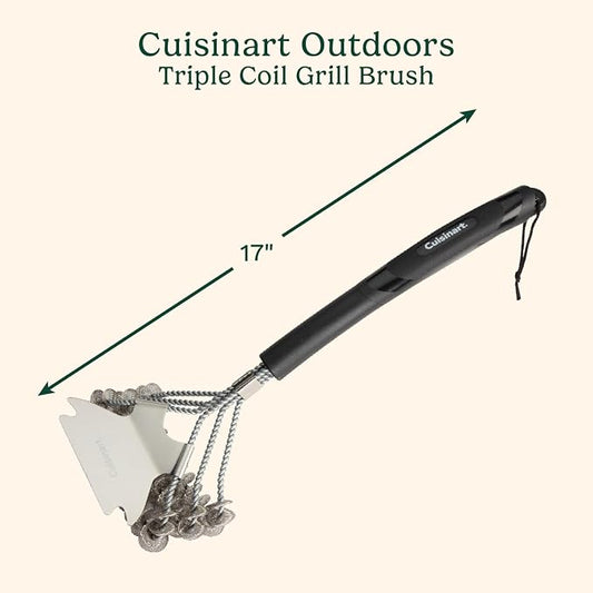 Cuisinart Triple Coil Brush, 17” Stainless Steel Grill Brush - Image 2