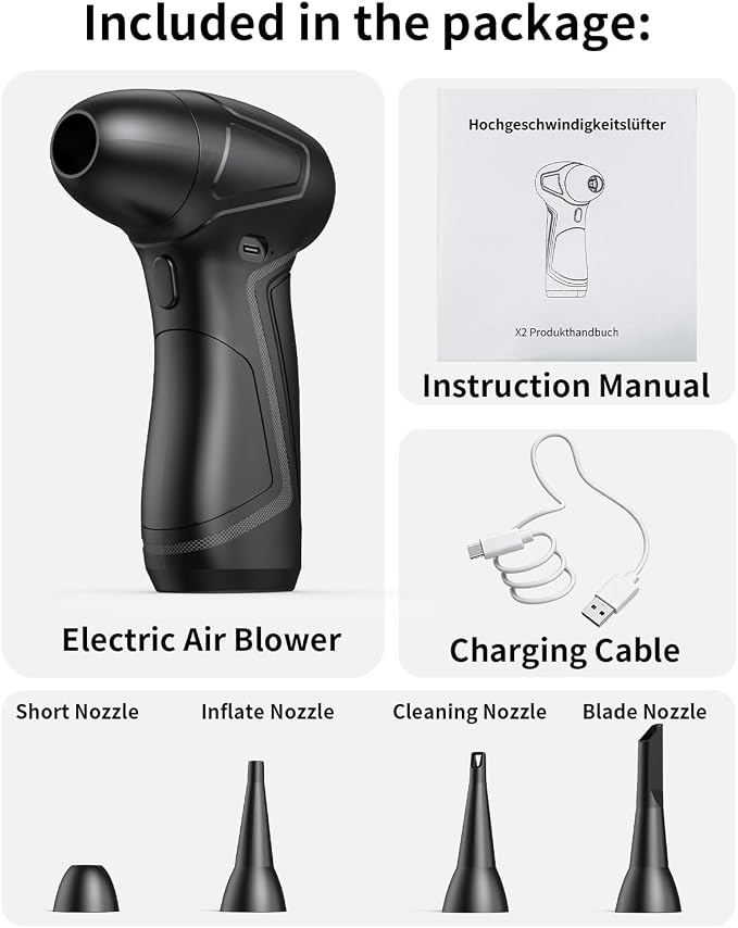 PureWellness Compressed Air Duster Can, Cordless Air Blower, Rechargeable - Image 8