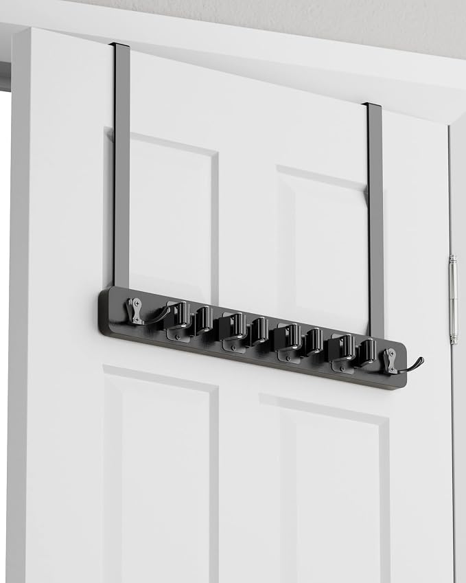 Over the Door Broom Holder, Mop and Broom Holder Door Mount, Hanging Organizer - Image 8