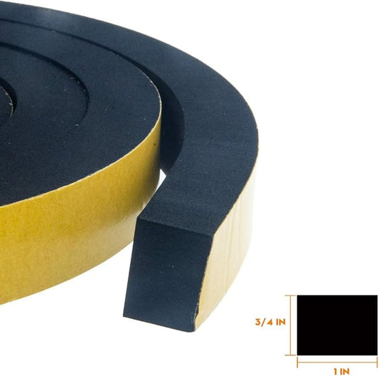CloudBuyer Weather Stripping Foam 2-Pack, 1 Inch Wide X 3/4 Inch Thick - Image 2