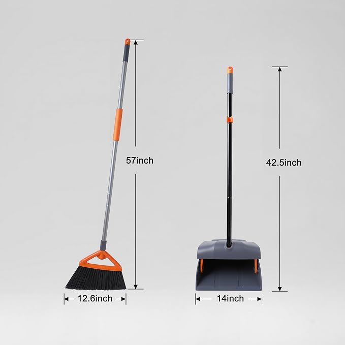 Heavy Duty Broom with Dustpan Combo Set Indoor and Outdoor Dual Purpose - Image 6