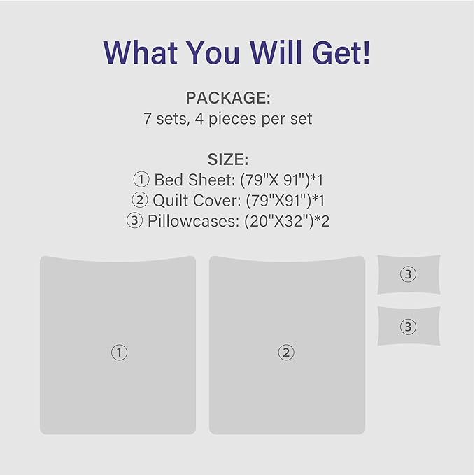 UNIFREE 7 Sets Disposable Bed Sheets Travel Sheets for Hotel,Portable Bedding Cover Bedspread, Disposable Bedding Set (79" *91")