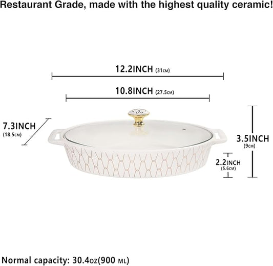10" x 7" Ceramic Oval Casserole Dish - Image 2