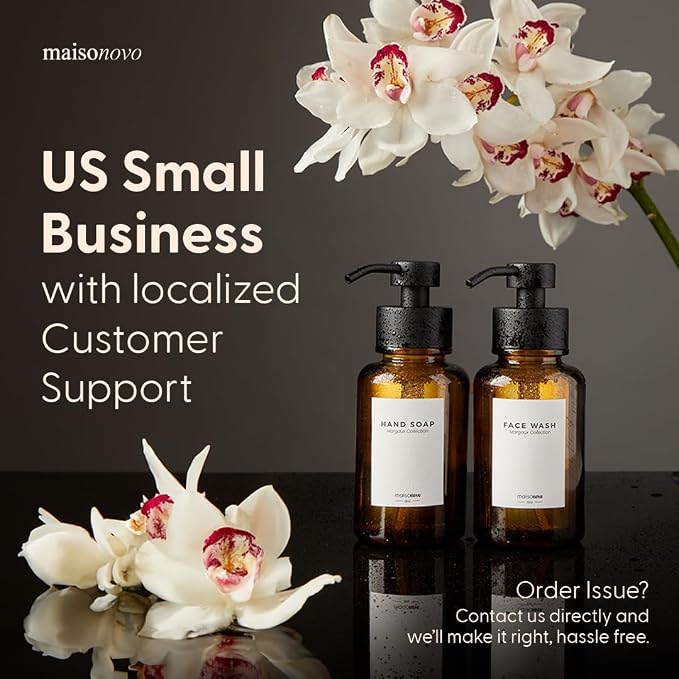 MaisoNovo 14 oz Clear Glass Foaming Soap Dispenser - Image 8