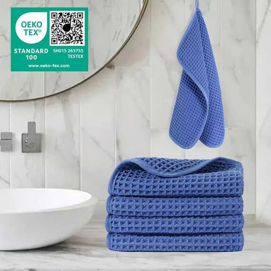 POLYTE 430 GSM Microfiber Lint Free Washcloth Face Towel, 13 x 13 in, 4 Pack - Image 2
