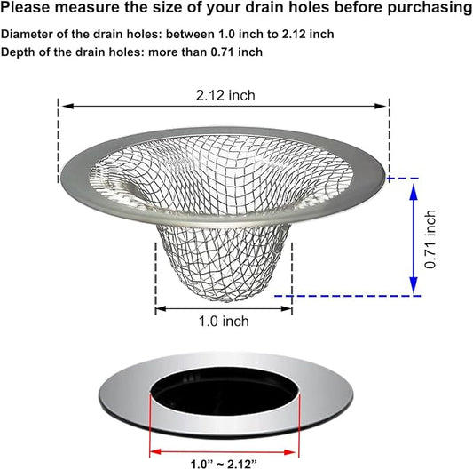 1.0" Small Drain Strainer, Sink Drain Hair Catcher, Bathroom Sink Drain Strainer - Image 2