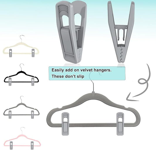 Hanger Clips Perfect for Velvet Hangers, Strong Plastic Clips Pant Skirt Hanger - Image 2