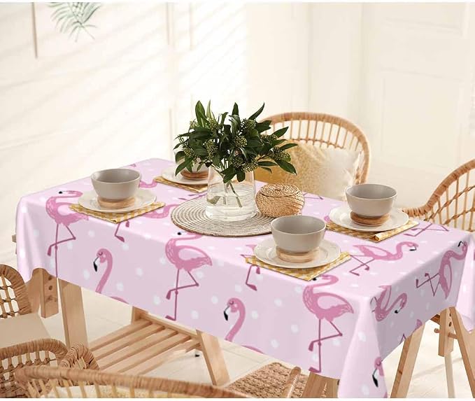 Pink Flamingo Table Cloth Rectangle Table Cute Elegant Flamingo - Image 7