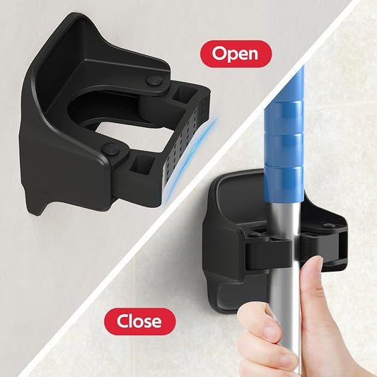reliahom 5 Pack Broom Holder Wall Mount Mop Grippers No Drilling Self Adhesive - Image 2