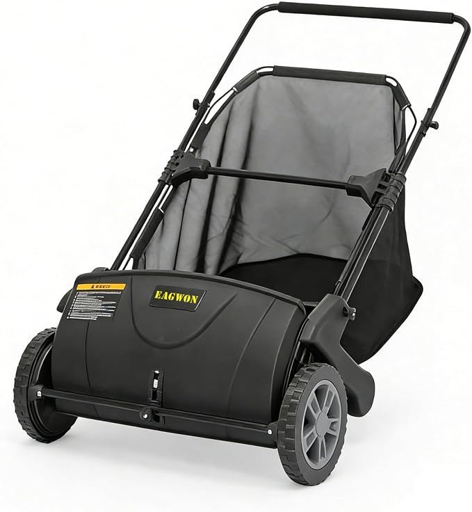 Push Lawn Sweeper, 21-Inch Width, 3.5 Cu. Ft. Hopper Capacity, 4 Spinning by TaketheBurdenOutofChoosing