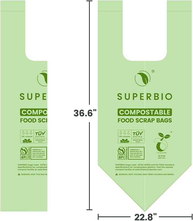 SUPERBIO 13 Gallon Compostable Kitchen Waste Bags - Image 7