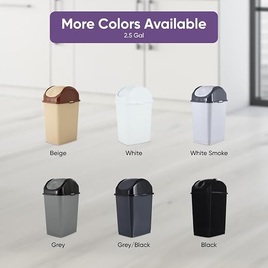 Superio Small 2.5 Gallon Plastic Trash Can - Image 9