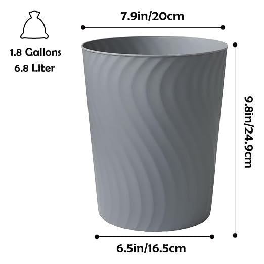 YGJT Small Trash Can, 3 Pack 1.8 Gallons Bathroom Trash Can, Slim Waste Basket - Image 6