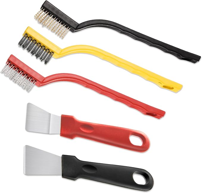 5 Pack Kitchen Stove Cleaning Brush + Scraper Tool Set, Stainless Steel and - Image 7