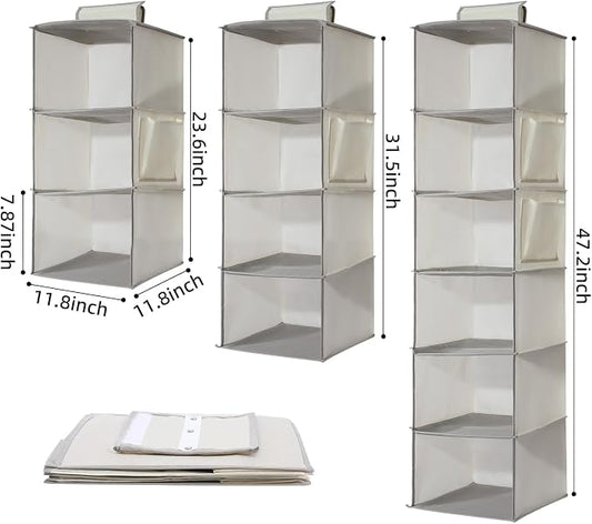 2 Packs Hanging Closet Organizer Storage, 3-Shelf Hanging Shelves - Image 2