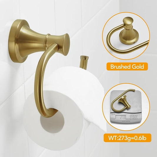 BESy Brushed Gold Toilet Tissue Paper Holder Brushed Gold Bathroom Accessories - Image 2