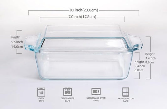 Rectangular Tempered Glass Casserole Dish, Tempered Glass Baking Dish - Image 2