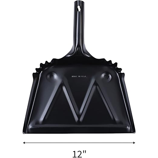 Genuine Joe Heavy-Duty Black Metal Dustpan - Image 3