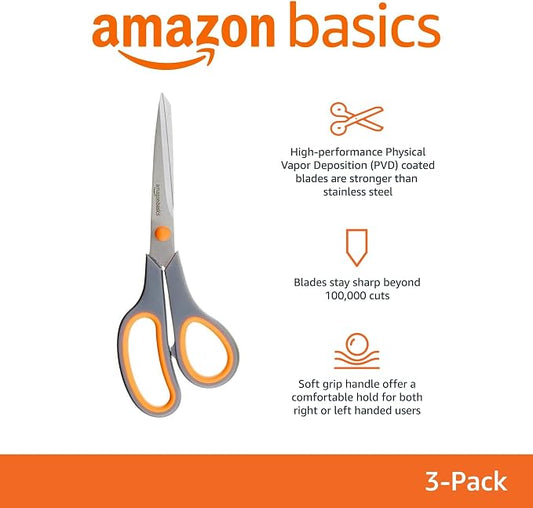 Amazon Basics Multipurpose Stainless Steel Scissors - Image 2