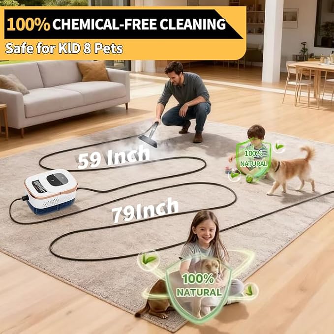 Steam Cleaner, 6 Steam Levels, 42oz Tank & 11 Pieces Accessories, 1500W - Image 7