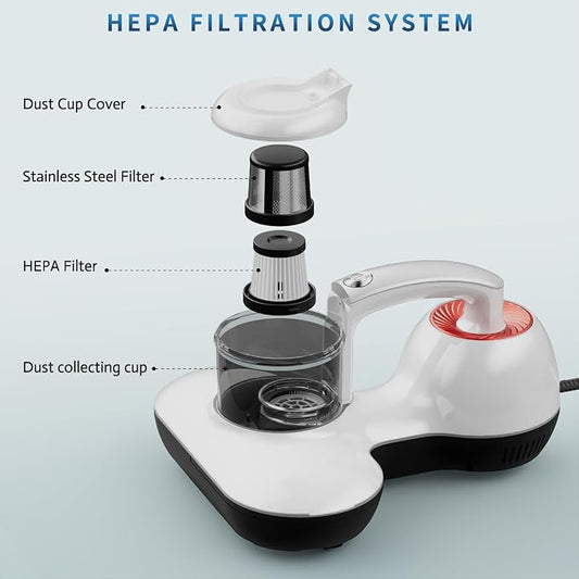 Mattress Vacuum Cleaner, Handheld UV Bed Vacuum Cleaner 16KPa & 12800 - Image 2