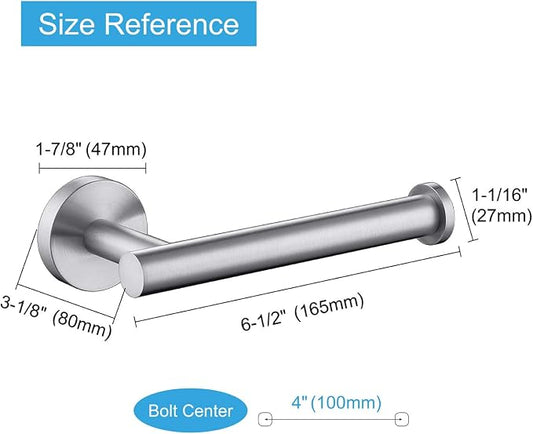 TASTOS Toilet Paper Holder SUS304 Stainless Steel Round Size Brushed Nickel 2 - Image 2