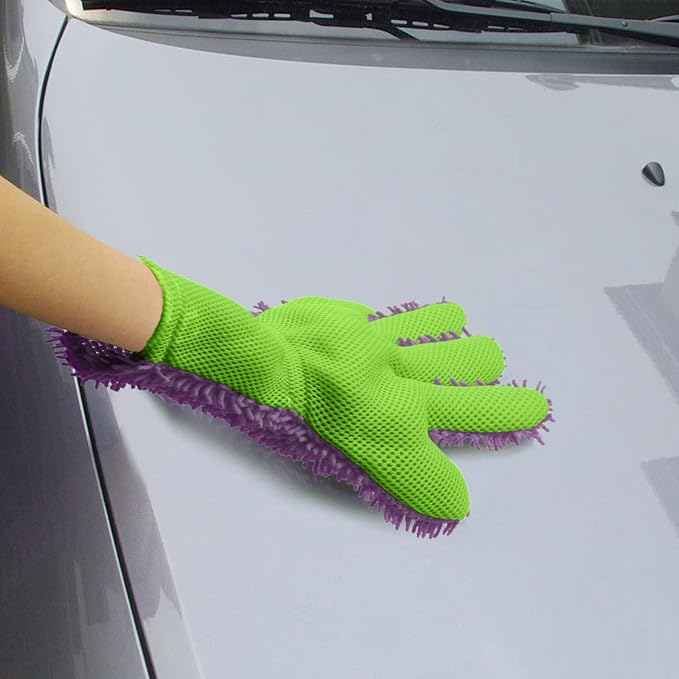 BokWin 2-Pack Car Wash Mitt Scratch Free, 5-Finger Microfiber Wash Mitts - Image 7