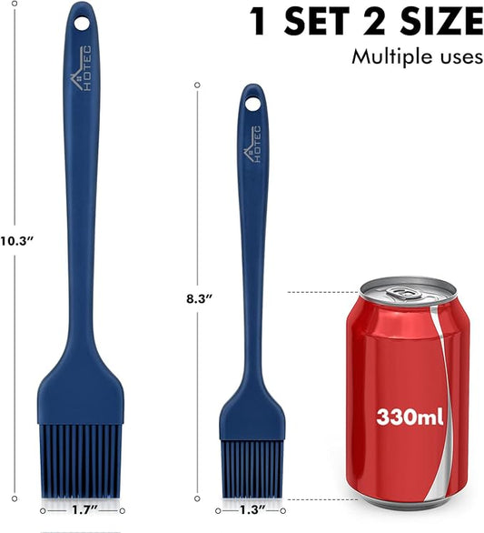 HOTEC 2 pieces Set Basting Brushes Silicone Heat Resistant Pastry Brushes - Image 2