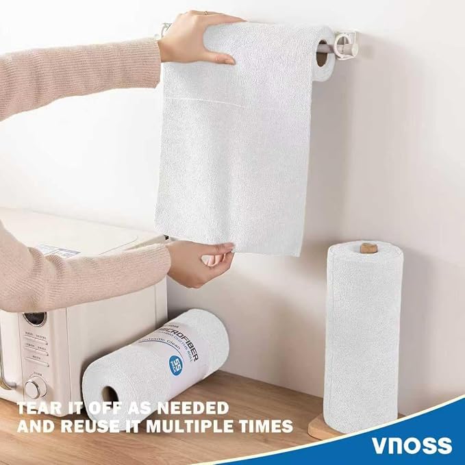 55 Pack Microfiber Cleaning Cloth Roll, Tear Away Reusable Towels, Ultra - Image 6