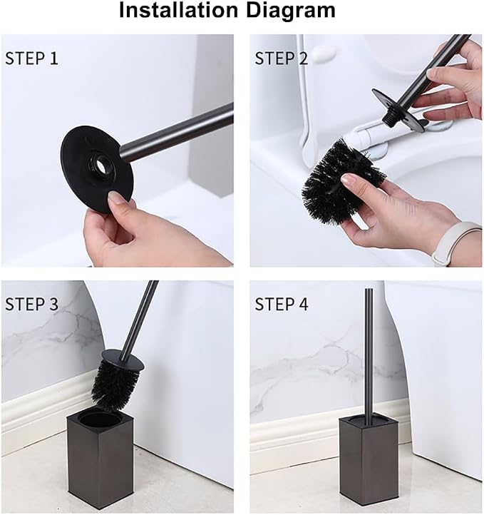 Toilet Brush and Holder Set Freestanding KWQKEM Modern Toilet Bowl Cleaners - Image 8