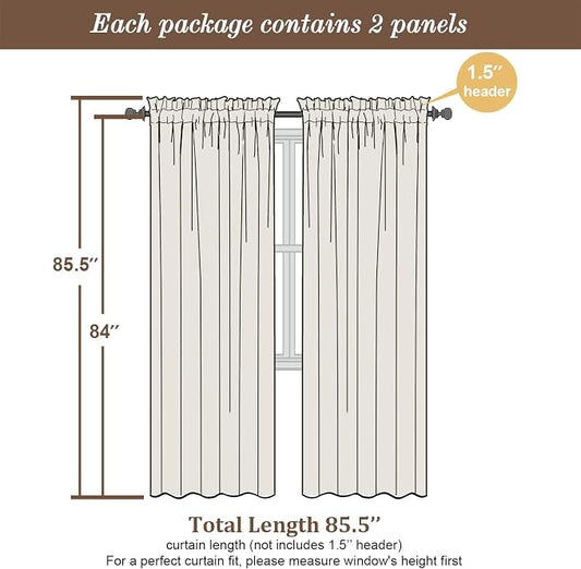 Chyhomenyc Purple Sheer Curtains 84 Inch Length 2 Panels, Light Filtering Soft - Image 2