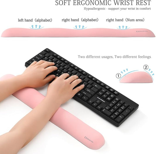 UnivoColors Design-Wave Keyboard Wrist Rest, Artificial Sheepskin+Memory - Image 2