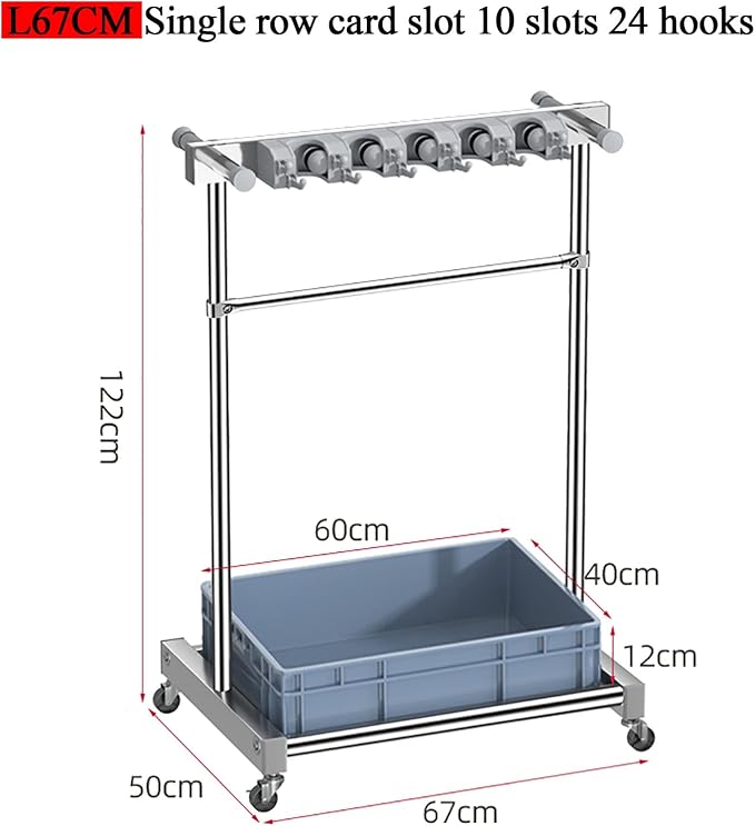 Movable Mop Broom Holder Put Wet Mops Floor Standing Cleaning Tool Rack - Image 3