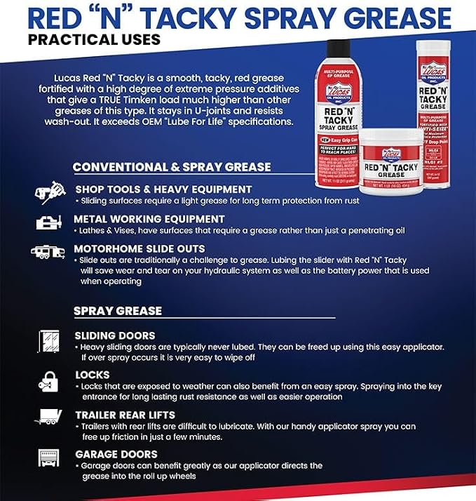 Lucas Oil 10318 Red N Tacky Grease 3 Ounce Combo Pack - Image 4