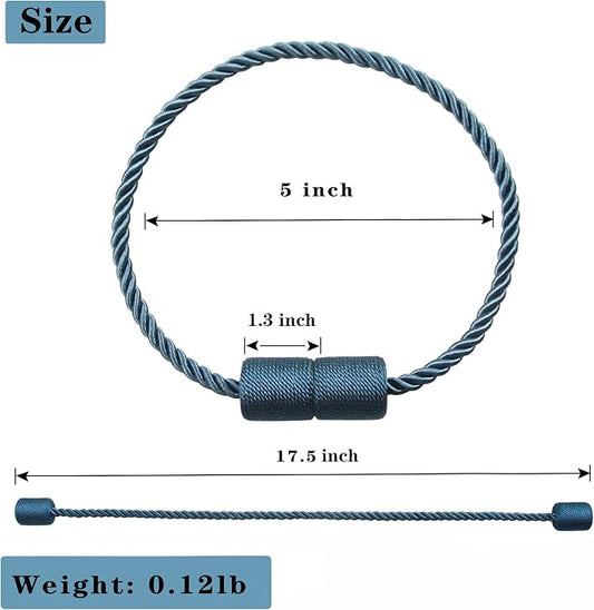 6 Pack Blue Strong Magnetic Curtain Tiebacks Outdoor Elegant Decorative Tie - Image 2
