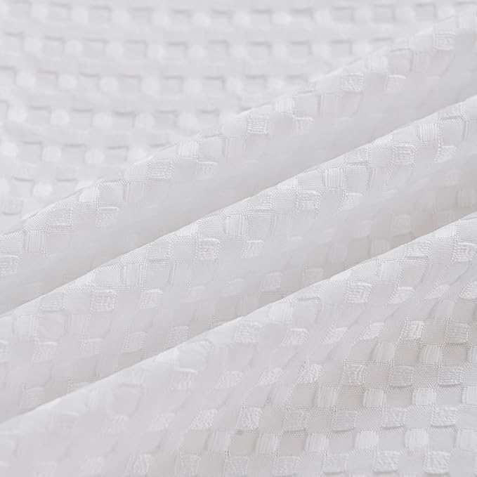 Queen Bed Skirt, Pleated Waffle Weave Bed Skirt with Split Corners, Tailored Dust Ruffle 12 Inch Drop Easy Fit, Machine Washable (White, Queen - 12" Drop)