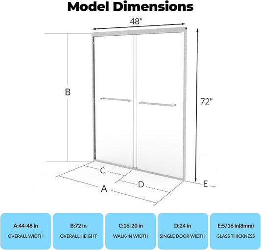 Sliding Shower Door, Aluminum Alloy Frame - Image 2