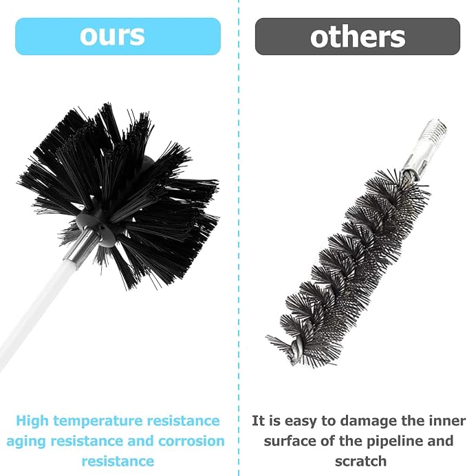 15FT Chimney Sweep Cleaning Kit, 3.9" Nylon Brush Heads and 11 Rods Detachable - Image 8