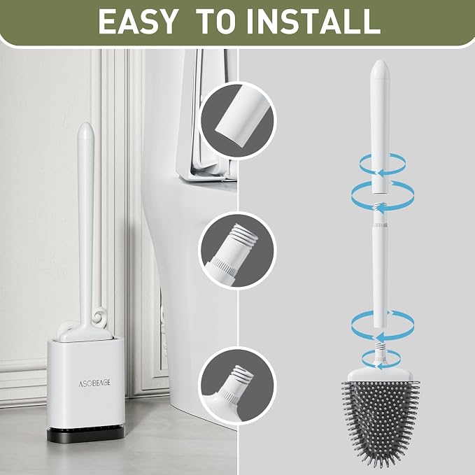 ASOBEAGE Deep Cleaner Toilet Brush: Silicone Toilet Brush - Image 8