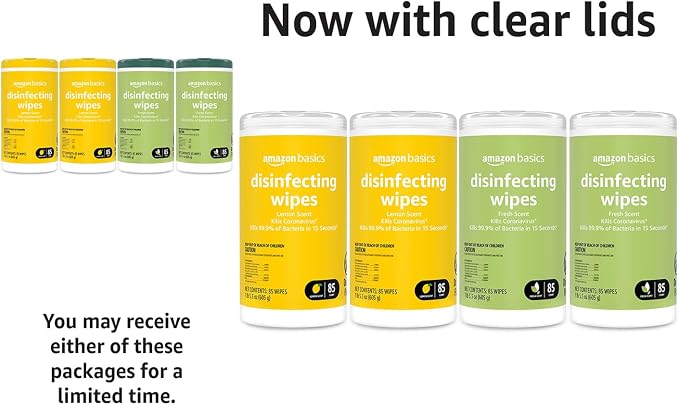 Amazon Basics Disinfecting Wipes, Lemon & Fresh Scent, - Image 7