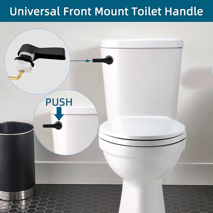 Hygie Rinse 2PCS Metal Toilet Handle Lever Flush Replacement, Universal Front - Image 6