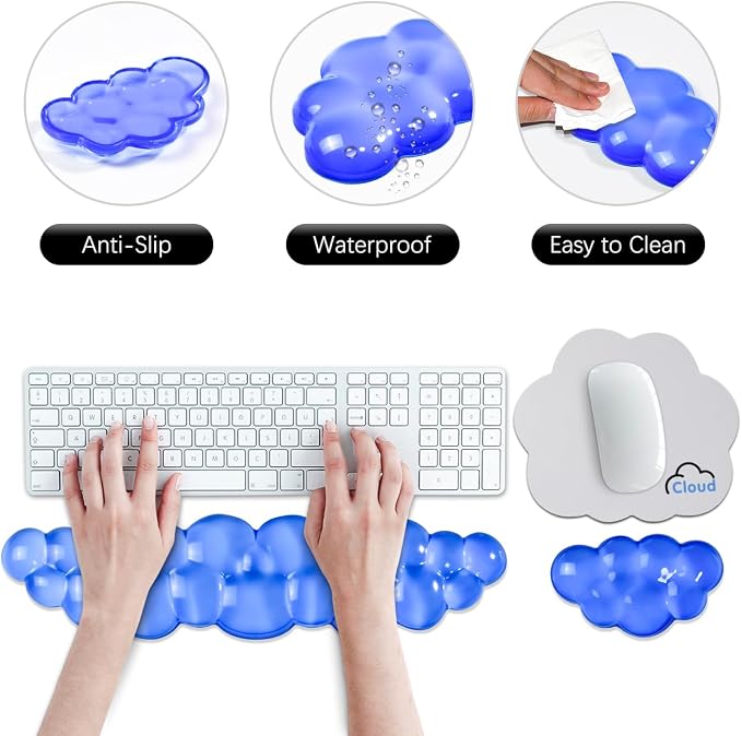 JIKIOU Clear Gel Wrist Rest for Keyboard and Mouse, Cool Silicone Mouse Wrist - Image 7