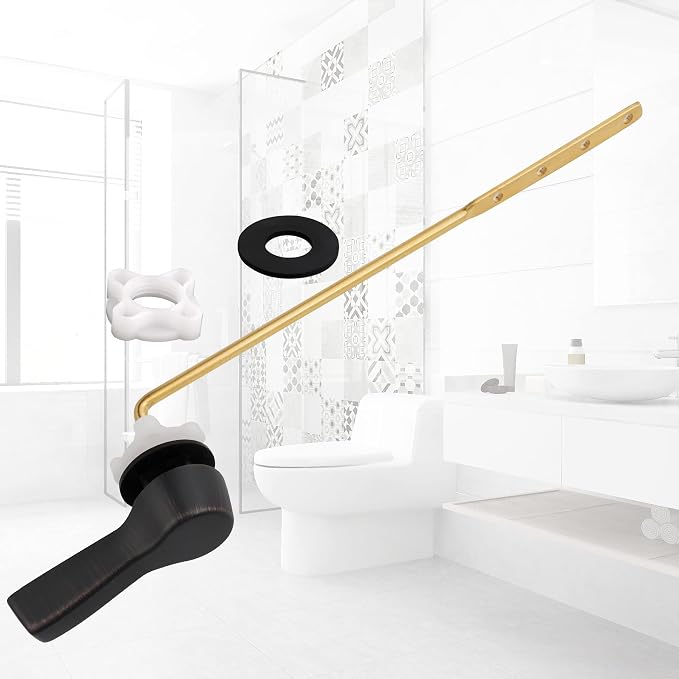 Hibbent Universal Metal Front Mount Toilet Handle Replacement Kit, Brass Toilet - Image 9