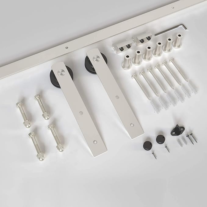 EaseLife 8 FT Brushed Nickel Sliding Barn Door Hardware Track Kit, Straight - Image 7