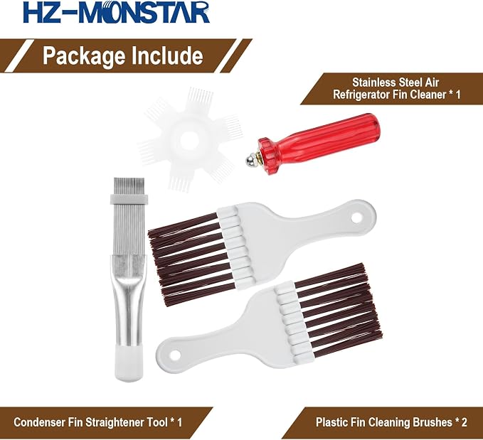 4 Pcs Air Conditioner Condenser Fin Cleaning Brush, Coil Condenser Brush AC Fin - Image 7