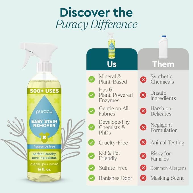 Puracy Stain Remover for Baby Clothes and Cloth Diapers, Newborn Baby - Image 7