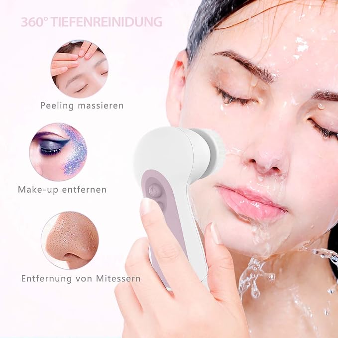 Waterproof Facial Cleansing Spin Brush Set - Image 7