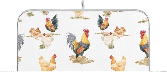 Tarity Watercolor Chickens And Rooster Dish Drying Mat - Image 8