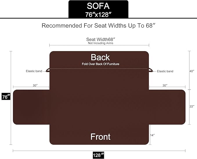 U-NICE HOME Reversible Sofa Cover Washable Couch Cover for Dogs with Elastic Straps Water Repellent Furniture Protector Couch Cover for 3 Cushion Couch Sofa Pet Friendly (Sofa, Dark Grey/Light Grey)