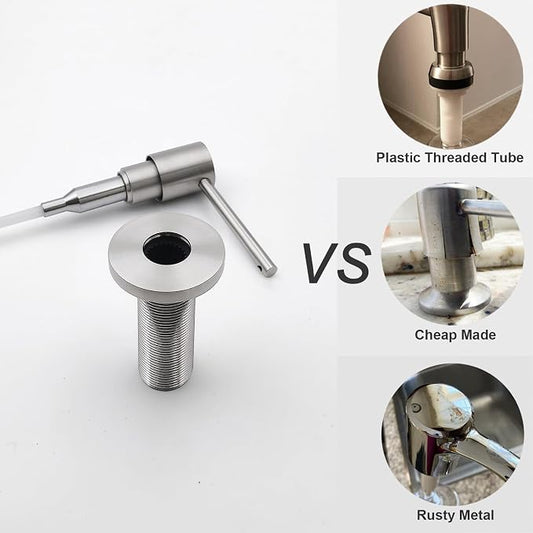 All Brass Soap Dispenser for Kitchen Sink Countertop Sink Soap Dispenser 17 OZ - Image 2